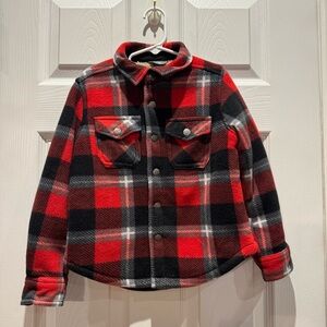 Eddie Bauer Kid’s Black and Red Shacket Size 4/5 Warm Winter Buttons